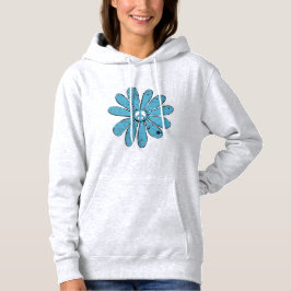 Hippie Peace Sign Blume Aqua gestört aussehen Hoodie