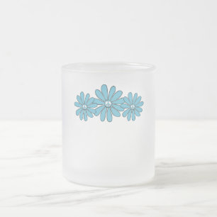 Hippie Peace Sign Blume Aqua Mattglastasse