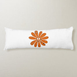 Hippie Peace Sign Blume Orange Distressed Look Seitenschläferkissen