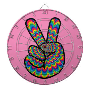 HIPPIE PEACE SIGN DART BOARD DARTSCHEIBE