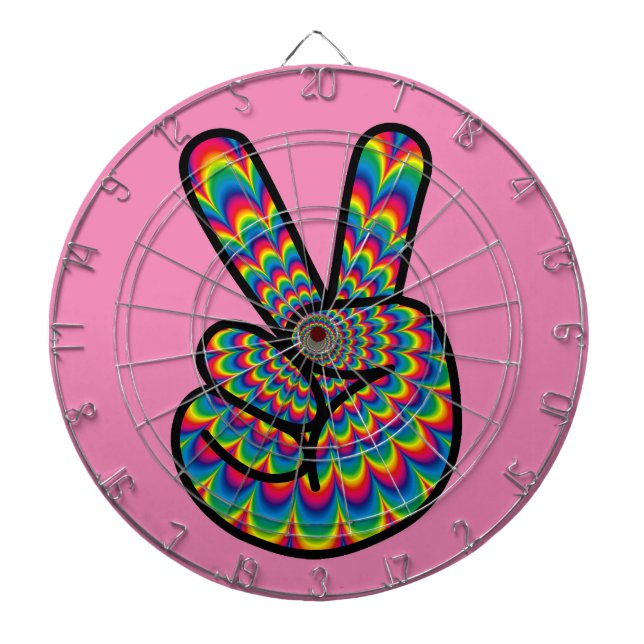 HIPPIE PEACE SIGN DART BOARD DARTSCHEIBE (vorne)
