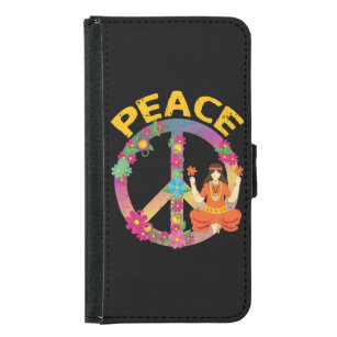 Hippie Peace Sign Namaste Hippies Peace Geldbeutel Hülle Für Das Samsung Galaxy S5