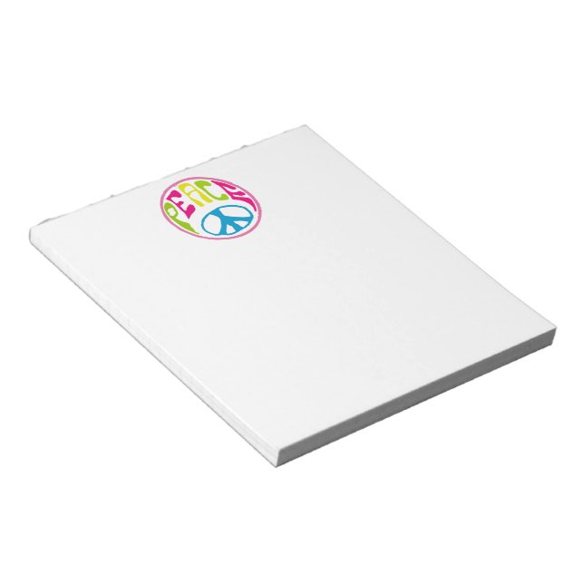 Hippie Peace Sign Notizblock (angewinkelt)