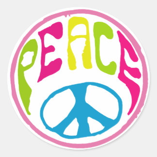 Hippie Peace Sign Runder Aufkleber