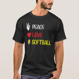 Hippie Peace Sign Softball Softball Player Softwar T-Shirt