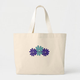Hippie Peace Signa Blume Power Aqua Lila Jumbo Stoffbeutel