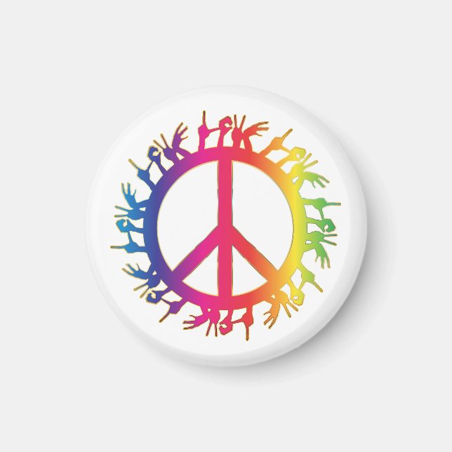 Hippie Peace Symbol 60 60er Sign Magnet (Vorne)