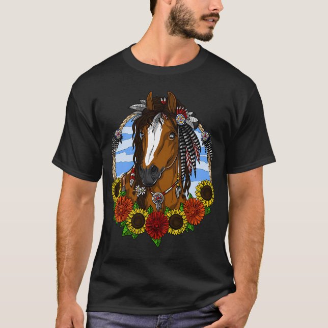 Hippie-Pferd T-Shirt (Vorderseite)
