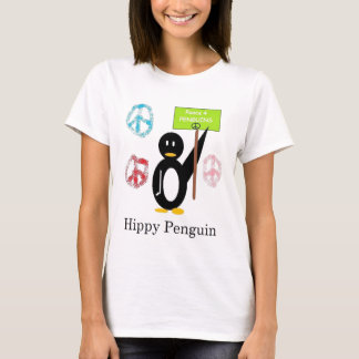 Hippie-Pinguindoppeltentwurf T-Shirt