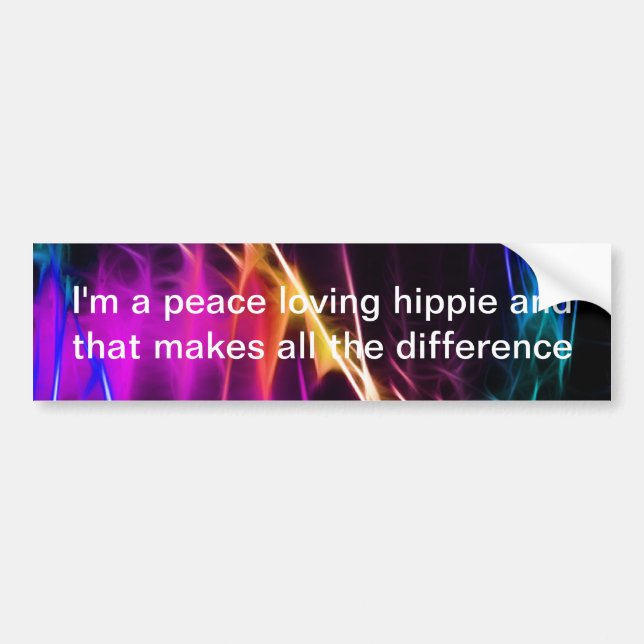 Hippie Pink und lila Liebe Frieden Autoaufkleber (Vorne)