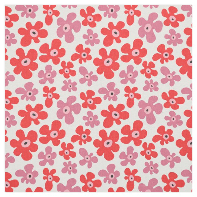 Hippie Poppy Blume Rosa Blumenmuster Stoff (Muster)