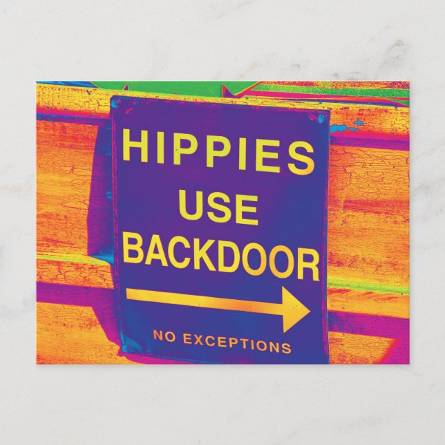 Hippie Postcard Hippie Sign Hippie Colors Orange Postkarte (Vorderseite)