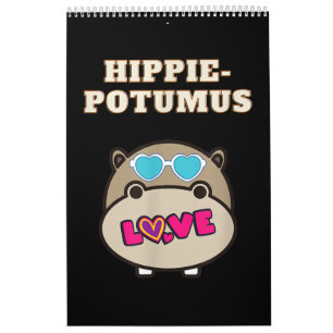 Hippie Potumus Baby Hippopotamus Lover Kalender