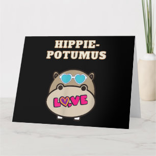 Hippie Potumus Baby Hippopotamus Lover Karte