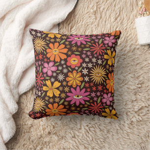 Hippie Psychedelic 70er Groovy Blume Augenmuster Kissen