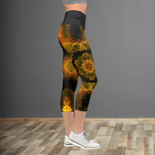 Hippie psychédélique Leggings jaunes et noirs