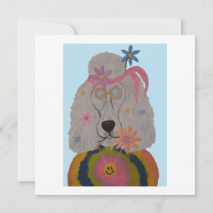 Hippie Pudel Flower Child  Einladung