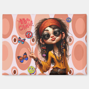 Hippie Quirky Girl Vibe Check Magnet