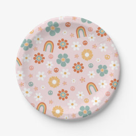 Hippie Rainbow Groovy Birthday Paper Teller