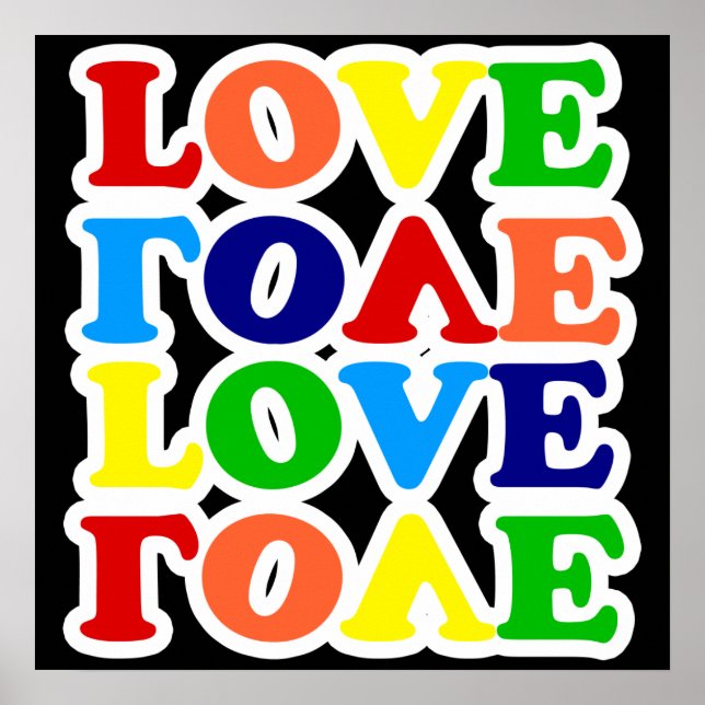 Hippie Rainbow Liebe Valentinstag Poster (Vorne)