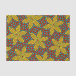 Hippie Red Blue Yellow Green Ethnic Trippy Seidenpapier
