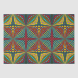 Hippie Red Blue Yellow Green Trippy Trippy Earthy Seidenpapier