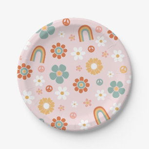 Hippie-Regenbogen-Groovy-Birthday-Teller aus Papie Pappteller