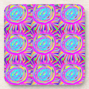 Hippie Retro erfrischt abstrakte Kunst Getränkeuntersetzer