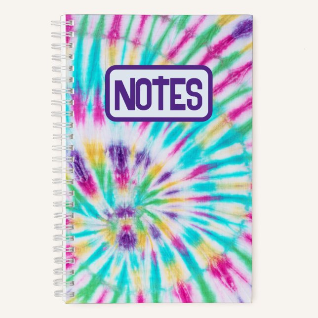 Hippie Retro-Gefärbte Krawatte Notizbuch (Vorderseite)