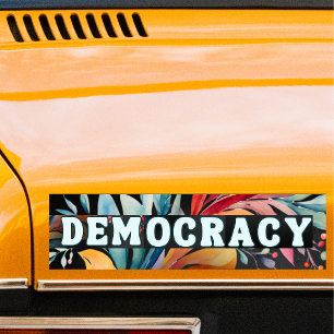Hippie Retro Groovy Demokratie Politisch Politik Autoaufkleber