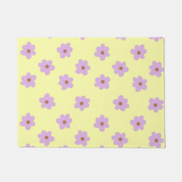 Hippie Retro Lila Gelbe Blume Y2K Muster Fußmatte