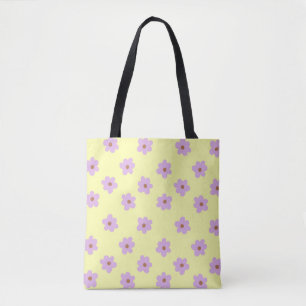 Hippie Retro Lila Gelbe Blume Y2K Muster Tasche