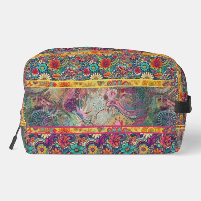 Hippie rétro : Sac de toilette d'Imaginaire à fleu (Verso)
