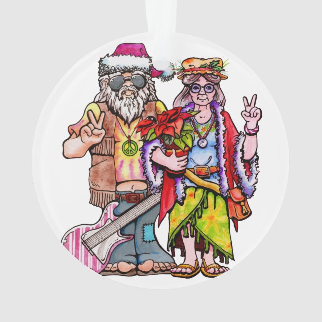 Hippie Santa Coupe Ornament (Rückseite)