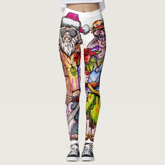 Hippie Santa Couple Leggings (Vorderseite)