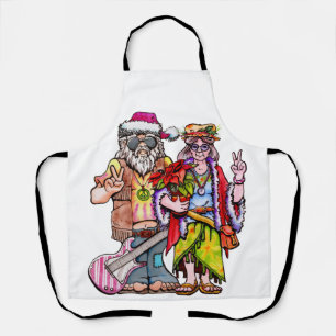 Hippie Santa Couple Schürze