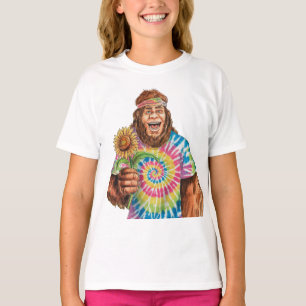 Hippie Sasquatch mit Sonnenblume T-Shirt