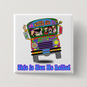 Hippie-Schulbus Button