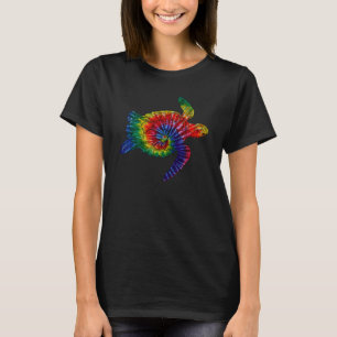 Hippie Sea Turtle Rainbow Gefärbte Krawatte Swirl T-Shirt