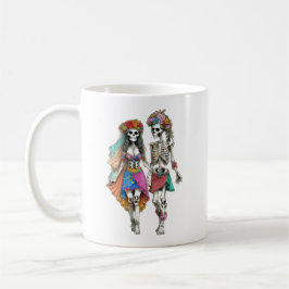 Hippie Skeleton Couple Kaffeetasse