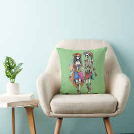 Hippie Skeleton Couple Kissen