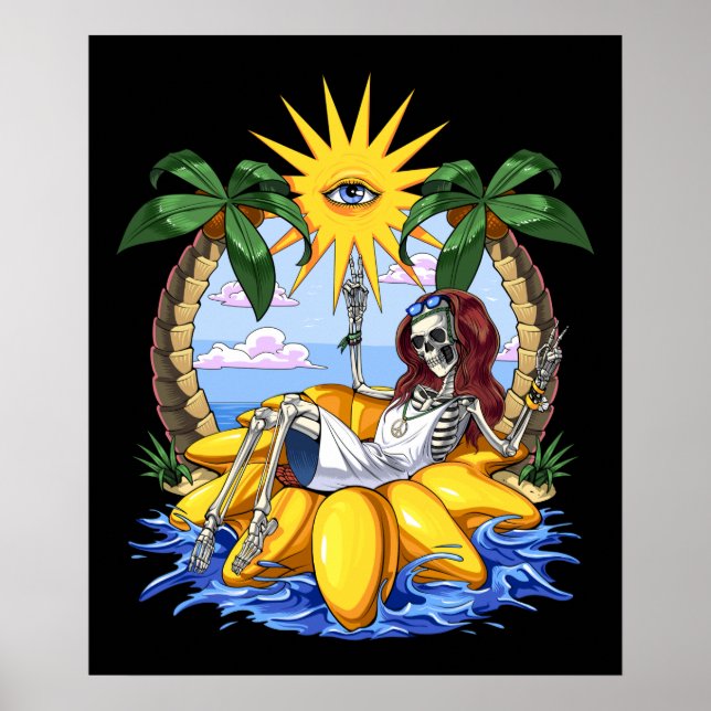 Hippie Skeleton Summer Poster (Vorne)