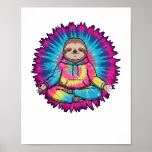 Hippie Sloth Peace Sign Krawatte-Dy Poster