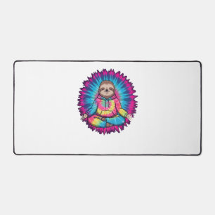 Hippie Sloth Peace Sign Krawatte-Dy Schreibtischunterlage