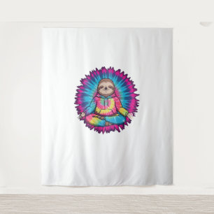 Hippie Sloth Peace Sign Krawatte-Dy Wandteppich