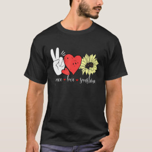 Hippie Sonnenblume Herz und Frieden Signature Lieb T-Shirt