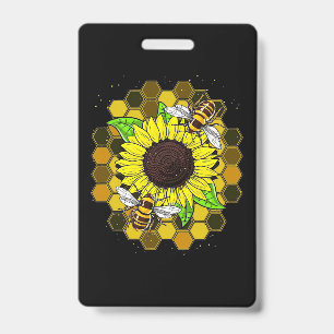 Hippie-Sonnenblumen-Bienen Ausweis