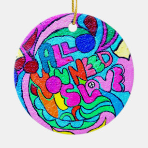 Hippie-Stil Friedensliebe-Ornament Keramik Ornament