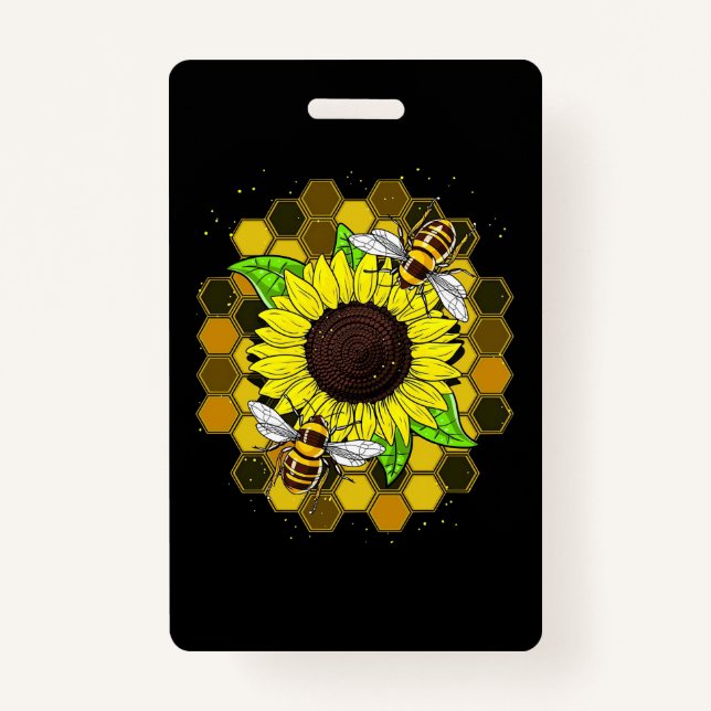 Hippie Sunflower Bees Ausweis (Vorderseite)