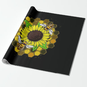 Hippie Sunflower Bees Geschenkpapier